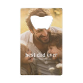 Beste papa ooit | Modern 2 foto Creditkaart Flessenopener (Voorkant)