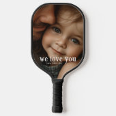 Beste papa ooit | Modern 2 foto Pickleball Paddle (Achterkant)