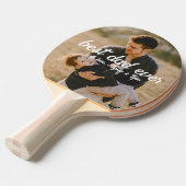 Beste papa ooit | Modern 2 foto Tafeltennisbatje (Voorkant Gekanteld)