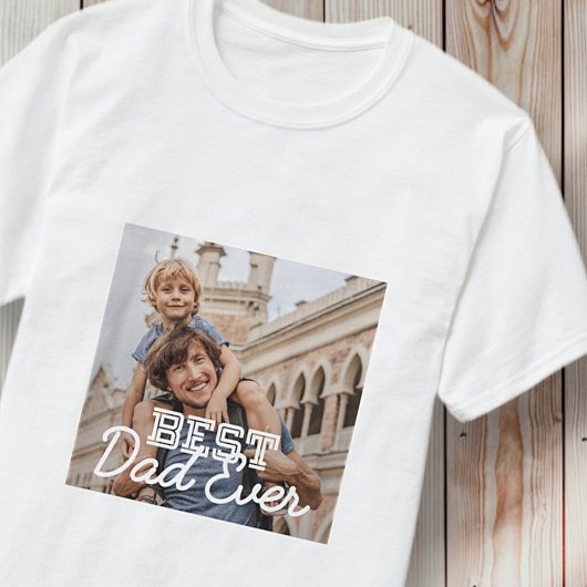 Beste papa ooit modern cool aangepaste foto t-shirt