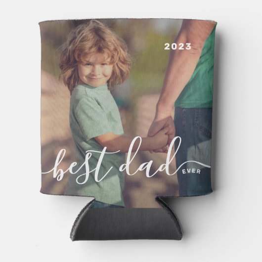 Beste papa ooit Modern Eenvoudig Speels Script Fot Blikjeskoeler (Voorkant)