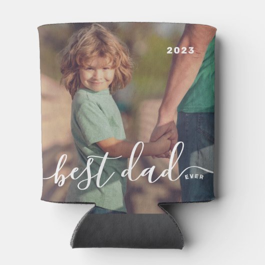 Beste papa ooit Modern Eenvoudig Speels Script Fot Blikjeskoeler (Achterkant)