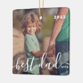 Beste papa ooit Modern Eenvoudig Speels Script Fot Keramisch Ornament (Links)