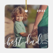 Beste papa ooit Modern Eenvoudig Speels Script Fot Keramisch Ornament (Achterkant)