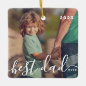 Beste papa ooit Modern Eenvoudig Speels Script Fot Keramisch Ornament (Voorkant)