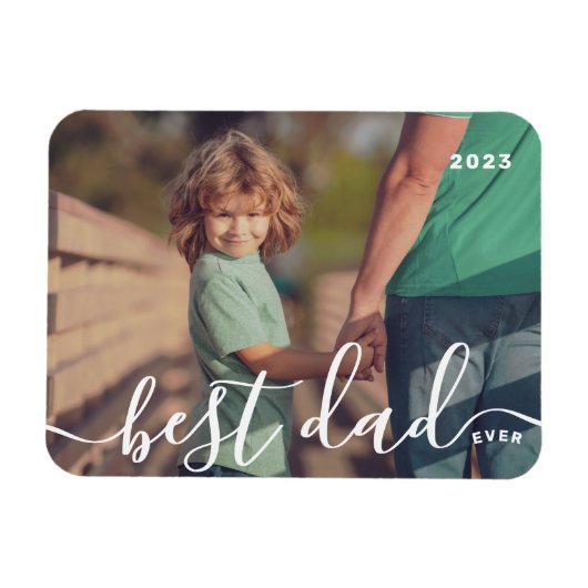 Beste papa ooit Modern Eenvoudig Speels Script Fot Magneet (Horizontaal)