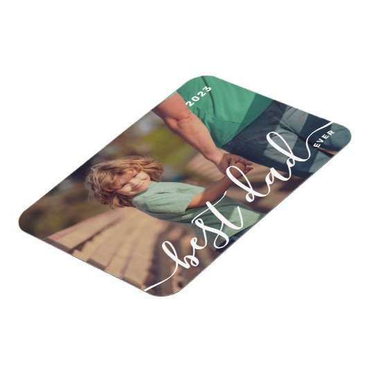 Beste papa ooit Modern Eenvoudig Speels Script Fot Magneet (Linkerzijde)