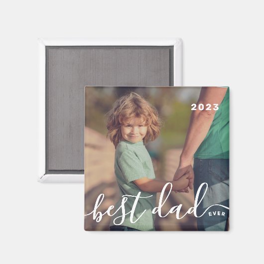 Beste papa ooit Modern Eenvoudig Speels Script Fot Magneet (Voorkant / Achterkant)