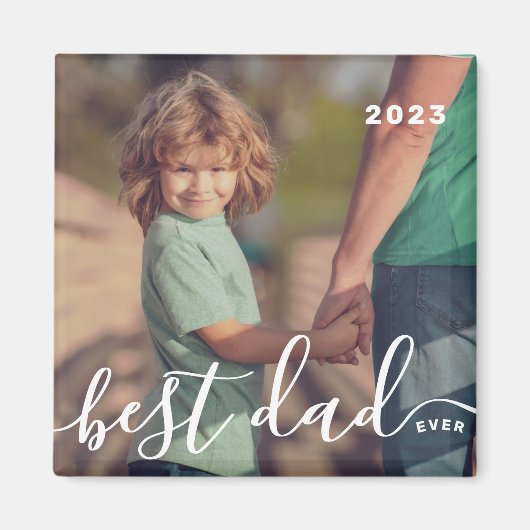 Beste papa ooit Modern Eenvoudig Speels Script Fot Magneet (Voorkant)