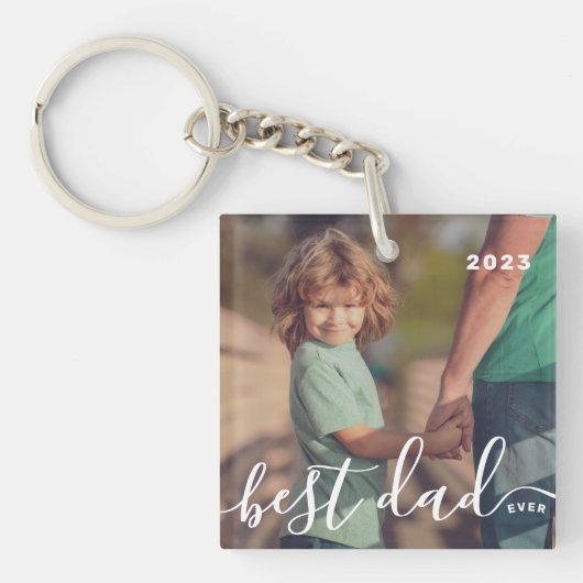 Beste papa ooit Modern Eenvoudig Speels Script Fot Sleutelhanger (Voorkant)