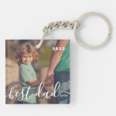 Beste papa ooit Modern Eenvoudig Speels Script Fot Sleutelhanger (Achterkant)