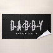 Beste papa ooit Modern Elegant Eenvoudige Vaderdag Badhanddoek (Badhanddoek)