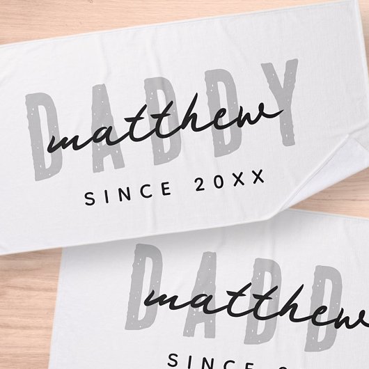 Beste papa ooit Modern Elegant Eenvoudige Vaderdag Badhanddoek