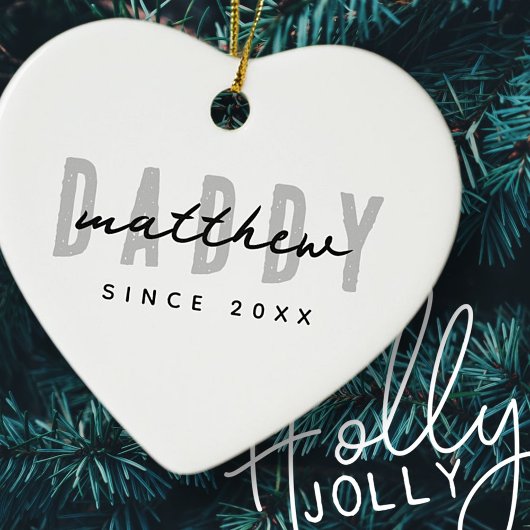 Beste papa ooit Modern Elegant Eenvoudige Vaderdag Keramisch Ornament