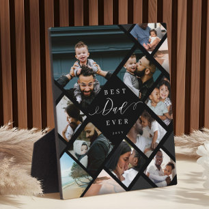 Beste papa ooit modern fotocollage cadeau aandenke fotoplaat