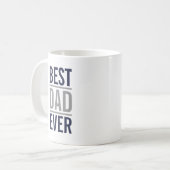 Beste papa ooit | Modern marineblauw en grijs Koffiemok (Voorkant links)