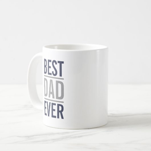 Beste papa ooit | Modern marineblauw en grijs Koffiemok (Voorkant links)