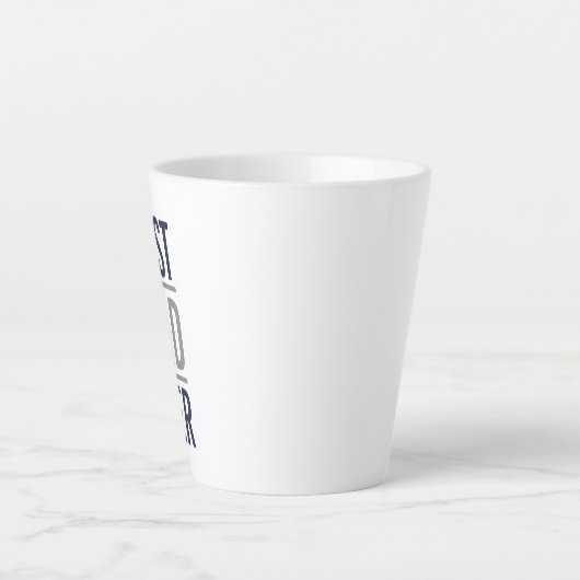 Beste papa ooit | Modern marineblauw en grijs Latte Mok (Voorkant)