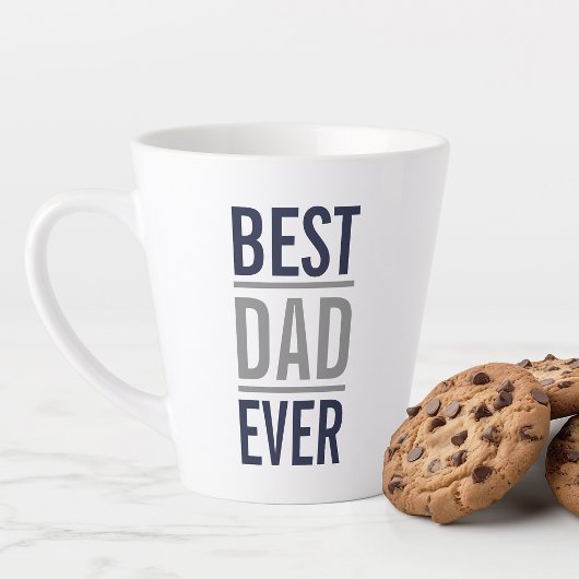 Beste papa ooit | Modern marineblauw en grijs Latte Mok