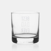 Beste papa ooit | Modern marineblauw en grijs Whisky Glas (Achterkant)