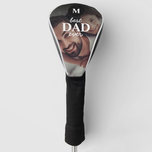 Beste papa ooit modern monogram & foto golfheadcover (Voorkant)