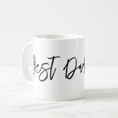 Beste papa ooit modern script gepersonaliseerd koffiemok (Voorkant links)