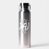 Beste papa ooit modern wit en grijs grunge waterfles (Voorkant)