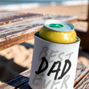 Beste papa ooit modern zwart en grijs grunge blikjeskoeler