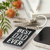 Beste Papa Ooit | Modern Zwart Sleutelhanger (Voorkant Rechts)