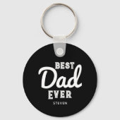 Beste papa ooit modern zwart wit gepersonaliseerd sleutelhanger (Voorkant)