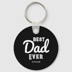 Beste papa ooit modern zwart wit gepersonaliseerd sleutelhanger