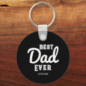 Beste papa ooit modern zwart wit gepersonaliseerd sleutelhanger (Voorkant)