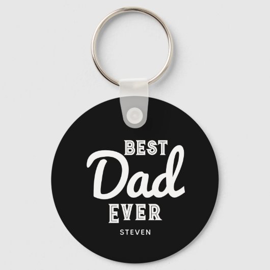 Beste papa ooit modern zwart wit gepersonaliseerd sleutelhanger (Achterkant)