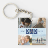 Beste Papa Ooit Moderne 4 Foto Sleutelhanger (voorkant)
