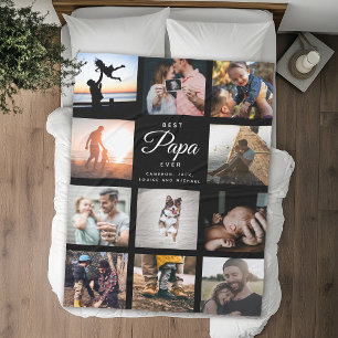 Beste PAPA ooit Moderne Aangepaste Foto Collage Pa Fleece Deken