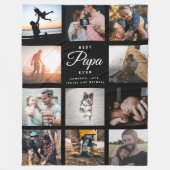 Beste PAPA ooit Moderne Aangepaste Foto Collage Pa Fleece Deken (Voorkant)