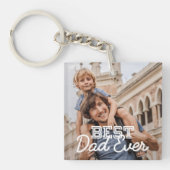 Beste papa ooit moderne coole steek aangepaste fot sleutelhanger (Voorkant)