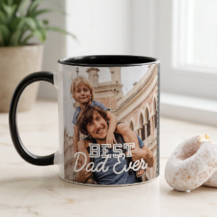 Beste papa ooit moderne coole steek aangepaste fot tweekleurige koffiemok