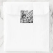 Beste papa ooit moderne coole steek aangepaste fot vierkante sticker (Tas)