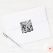 Beste papa ooit moderne coole steek aangepaste fot vierkante sticker (Envelop)