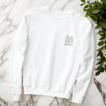 Beste papa ooit Moderne Eenvoudige Monogram Typogr Geborduurde Sweater<br><div class="desc">Moderne eenvoudige letter monogrammen op de nek.</div>