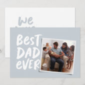 Beste papa ooit moderne foto blauwe Vaderdag Feestdagenkaart (Voorkant / Achterkant)