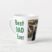 Beste papa ooit moderne foto groene Vaderdag Latte Mok (Linkerhoek)