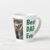 Beste papa ooit moderne foto groene Vaderdag Latte Mok (Rechterhoek)