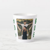 Beste papa ooit moderne foto groene Vaderdag Latte Mok (Voorkant)