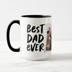 Beste papa ooit moderne foto zwarte Vaderdag Mok