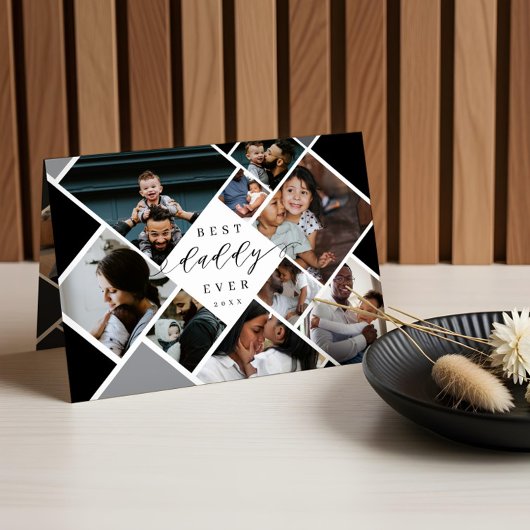 Beste papa ooit moderne fotocollage gepersonalisee kaart