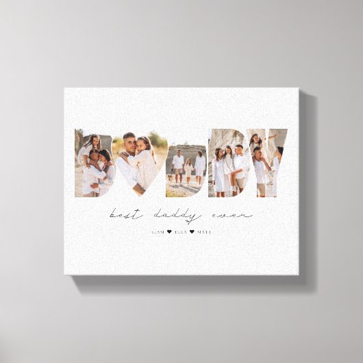 Beste papa ooit moderne fotocollage Vaderdag Canvas Afdruk (Voorkant)