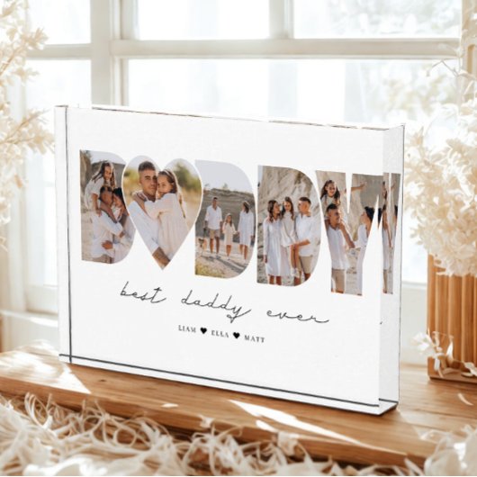 Beste papa ooit moderne fotocollage Vaderdag Fotoblokken