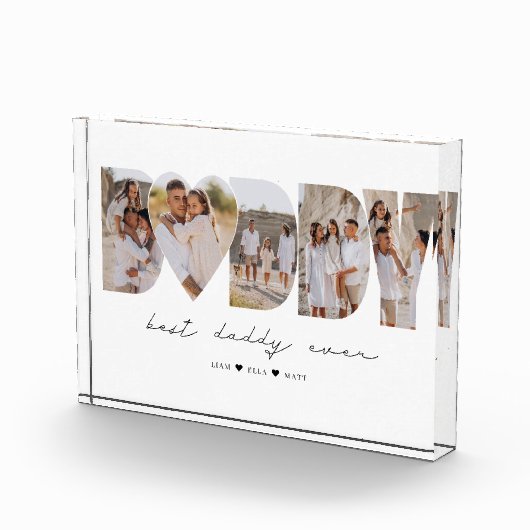 Beste papa ooit moderne fotocollage Vaderdag Fotoblokken (Rechts)